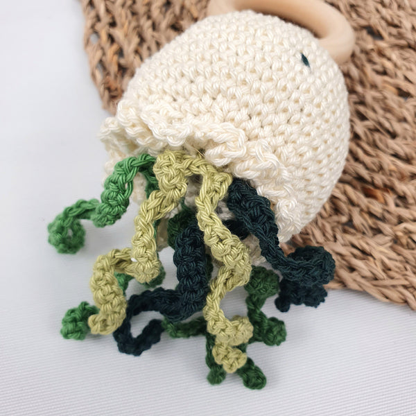 JELLYFISH Crochet Baby Rattle