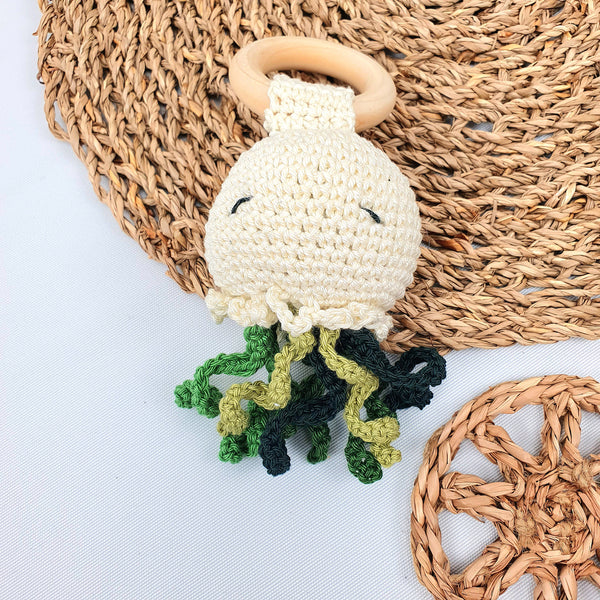 JELLYFISH Crochet Baby Rattle