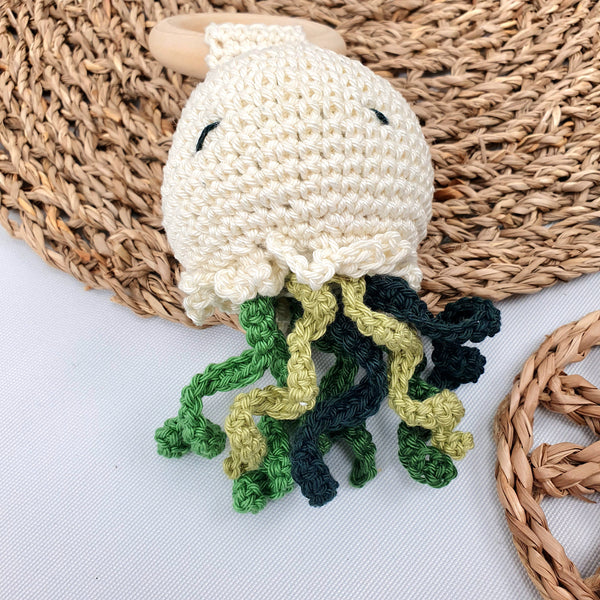 JELLYFISH Crochet Baby Rattle