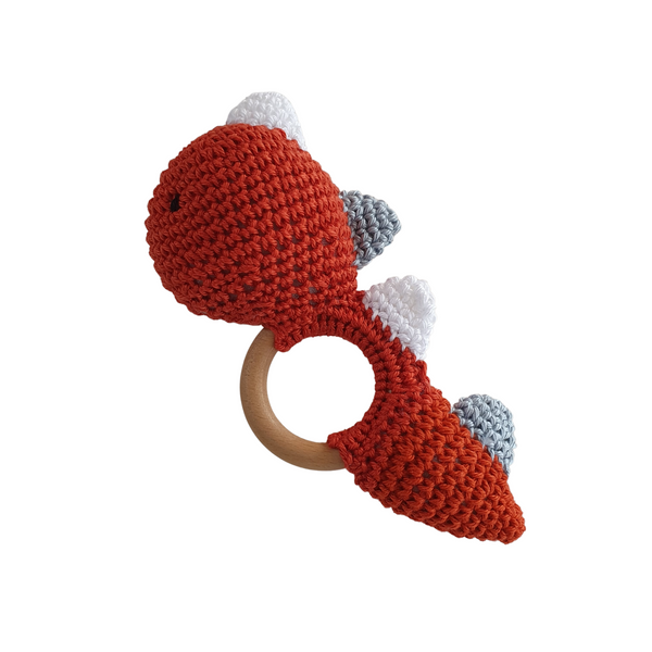 DINO Crochet baby rattle