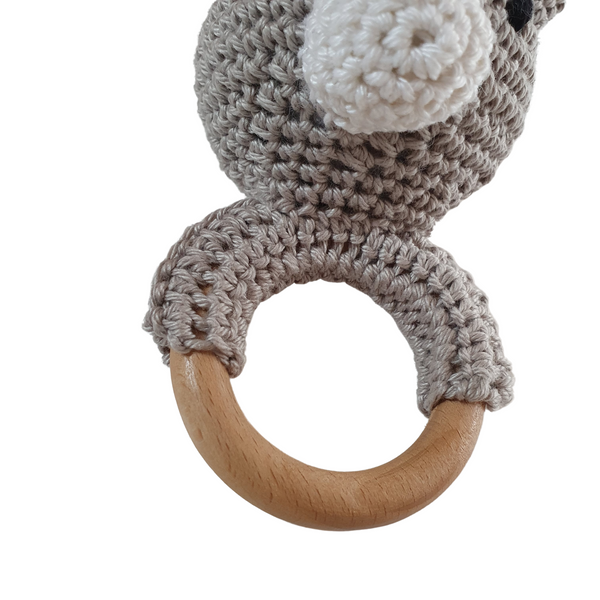 DONKEY Crochet baby-rattle