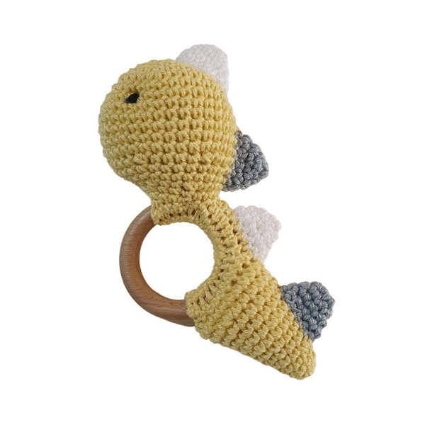 DINO Crochet baby rattle