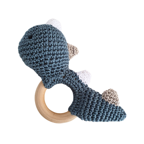 DINO Crochet baby rattle