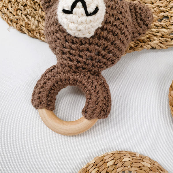BEAR Crochet baby-rattle