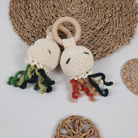 JELLYFISH Crochet Baby Rattle
