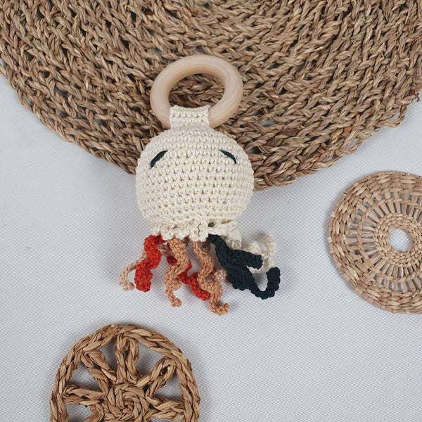 JELLYFISH Crochet Baby Rattle