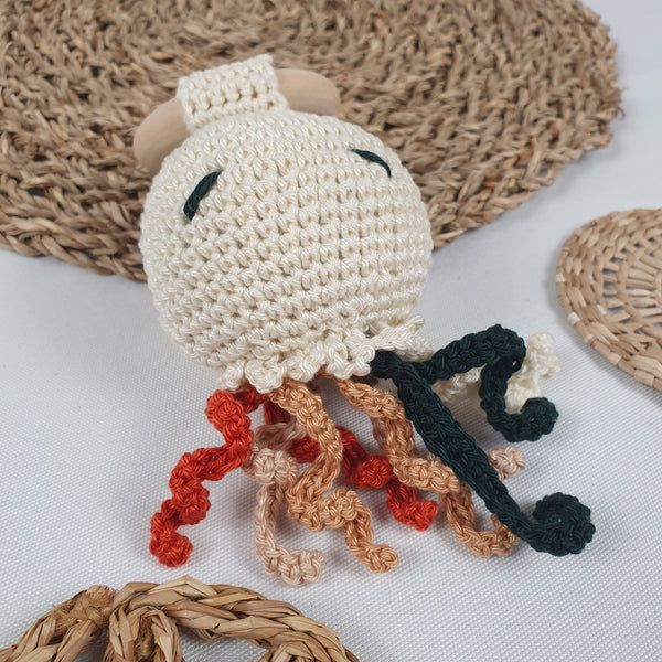 JELLYFISH Crochet Baby Rattle
