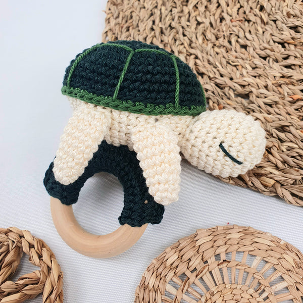 TURTLE Crochet Baby Rattle