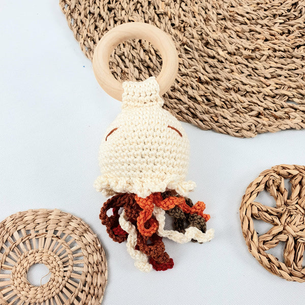 JELLYFISH Crochet Baby Rattle