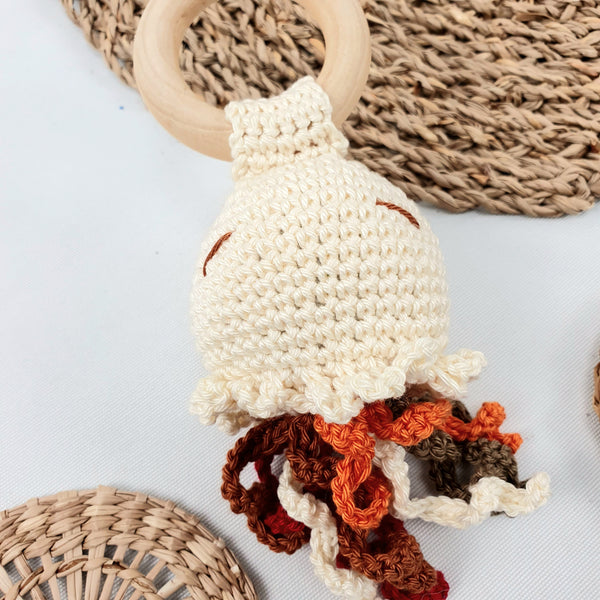 JELLYFISH Crochet Baby Rattle