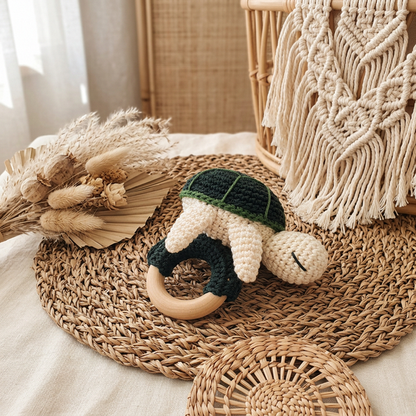 TURTLE Crochet Baby Rattle