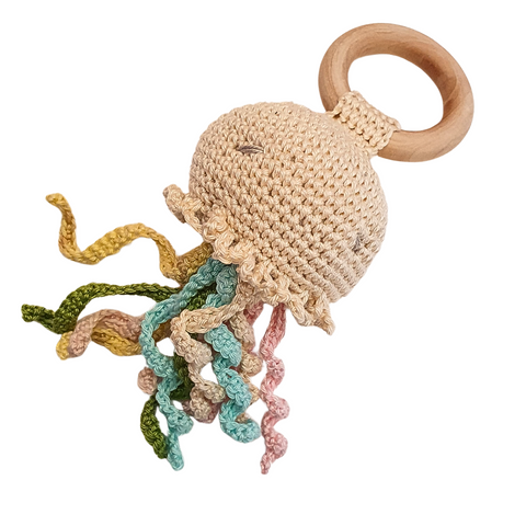 JELLYFISH Crochet baby-rattle