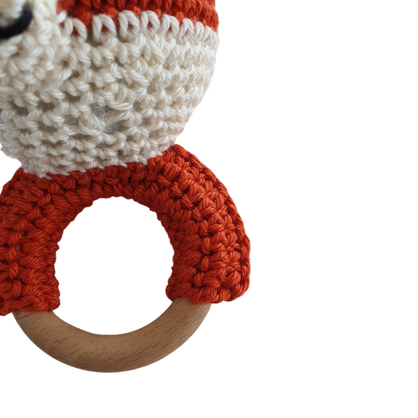 FOX Crochet baby-rattle