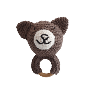 BEAR Crochet baby-rattle