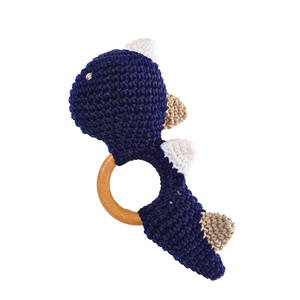 DINO Crochet baby rattle